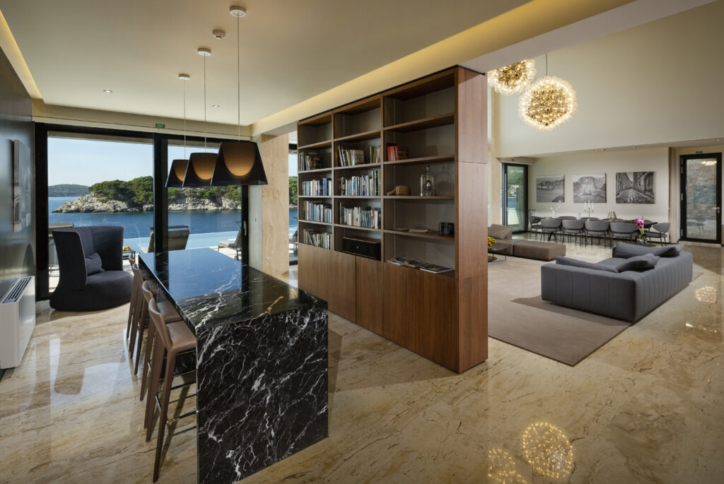 Living room kitchen library (2)